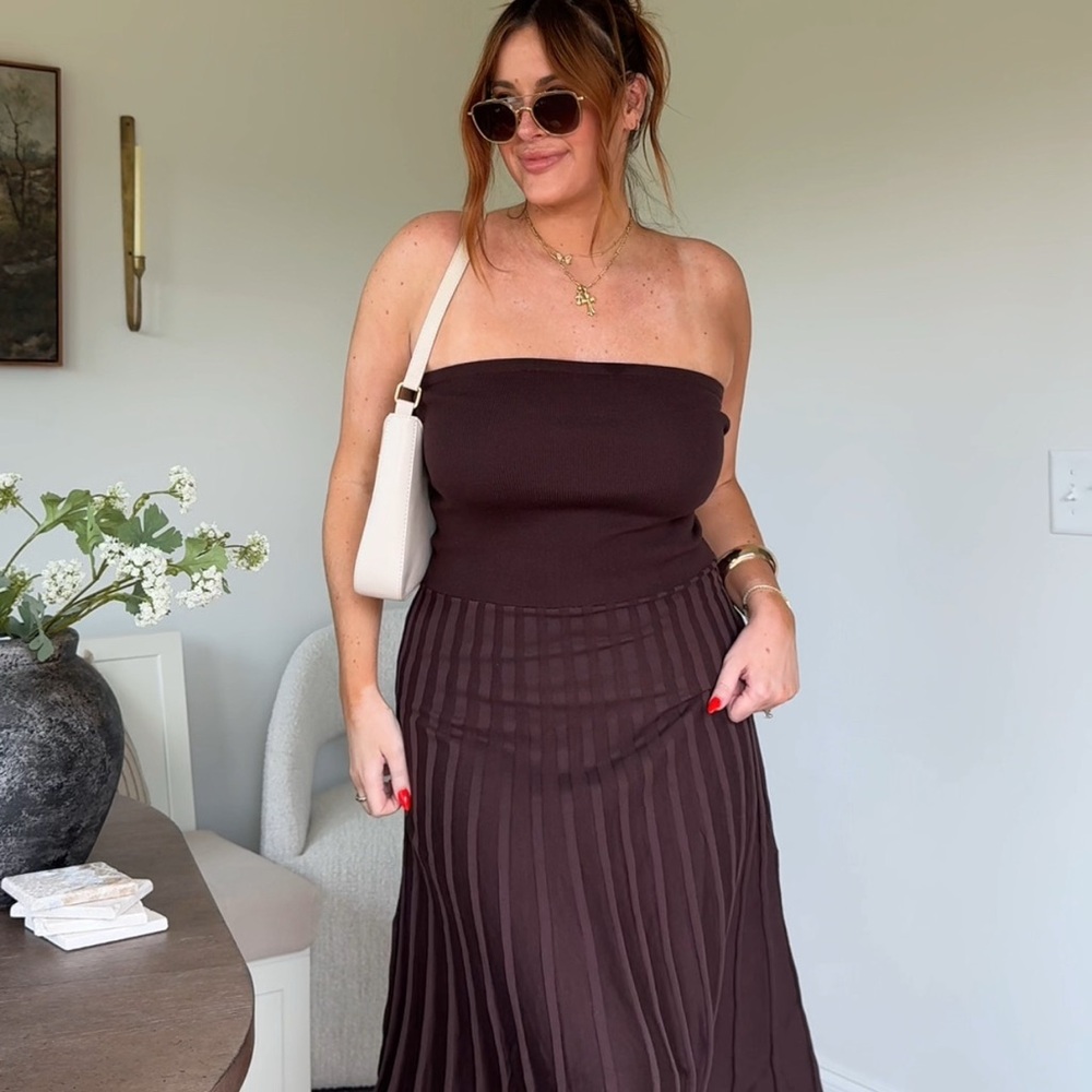 Showpo Brown Midi Skirt